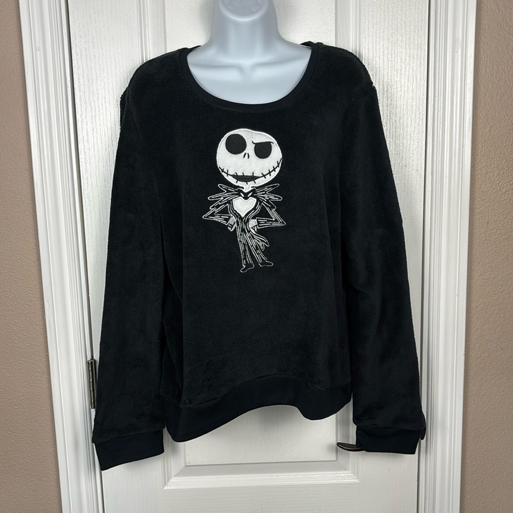 Disney's The Nightmare Before Christmas Jack Skeleton Black Fleece Sweatshirt XL